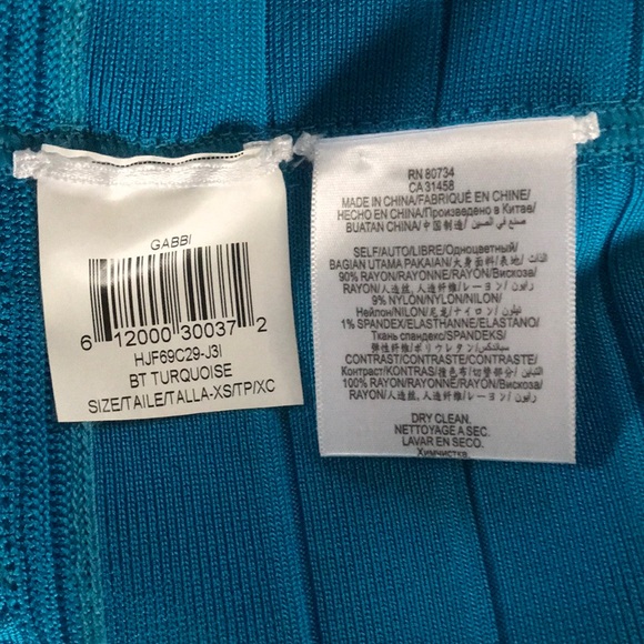 Herve Leger Turquoise Gabbie Bandage Dress - Picture 9 of 9